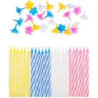 Свечи для торта с держателями MESHU 'Мини', 2-х цветные, 5,5см, 24шт., блистер, комплект 24 шт