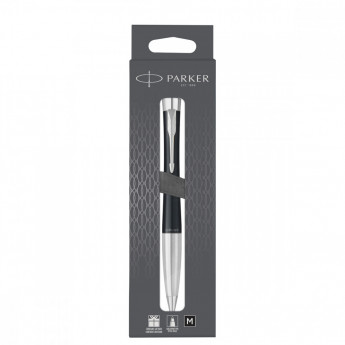 Ручка шариковая Parker 'Urban Muted Black CT' черная, 1,0мм, поворотн., подарочная упаковка с европодвесом