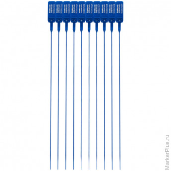 Пломба пластиковая сигнальная Альфа-МД 350мм синие, 10 шт/в уп