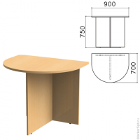 Стол приставной к столу для переговоров (640110) "Монолит", 900х700х750 мм, бук бавария, ПМ19.1