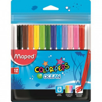 Фломастеры MAPED COLOR'PEPS OCEAN 12 шт. 845720, комплект 12 шт