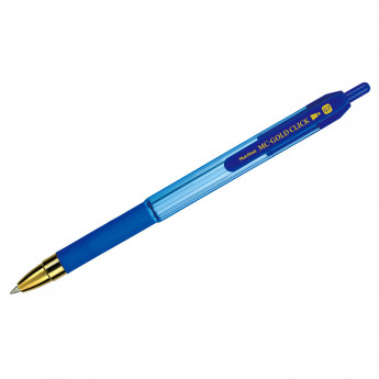 Ручка шариковая автоматическая MunHwa "MC Gold Click" синяя, 0,7мм, грип, штрих-код 12 шт/в уп