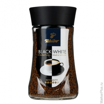 Кофе растворимый TCHIBO (Чибо) "Black&White", сублимированный, 95 г, стеклянная банка