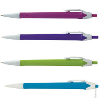 Ручка шариковая автоматическая "Triangle" синяя, 0,7мм, трехгранный корпус, в стакане, Ассорти, ассорти, 40 шт/в уп