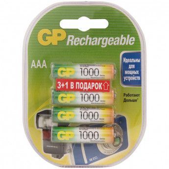 Аккумулятор GP AAA (HR03) 930mAh 4BL (промо 3+1), 4 шт/в уп