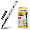 Ручка-роллер BRAUBERG RLP002b, корпус серебристый, черные детали, толщина письма 0,5 мм, черная, 141555
