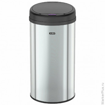 Ведро для мусора СЕНСОРНОЕ 30 л, нержавеющая сталь, черная матовая крышка, питание от 4-х батареек AA (не входят в комплект), LAIMA, 609328