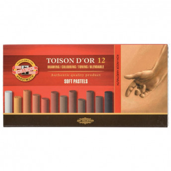 Пастель художественная Koh-I-Noor 'Toison D'or Soft 8592 Brown line', 12цв., картон. упак.