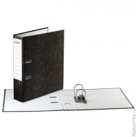 Папка-регистратор STAFF "EVERYDAY" с мраморным покрытием, 70 мм, без уголка, черный корешок, 224616