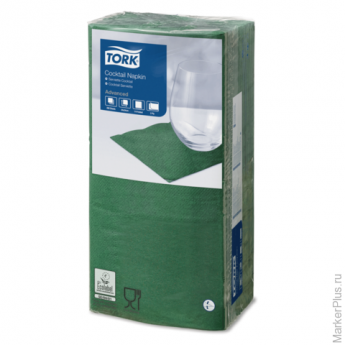 Салфетки TORK Big Pack, 24х23,8, 200 шт., 2-х слойные, темно-зеленые, 18772,477827
