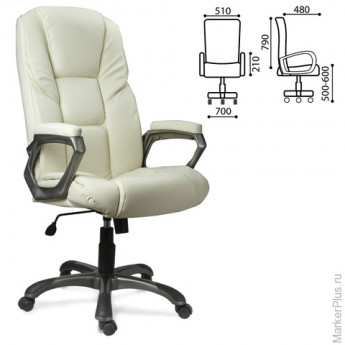 Кресло офисное BRABIX "Titan EX-579", экокожа, бежевое, 531399