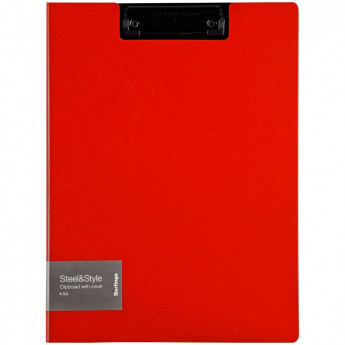 Папка-планшет с зажимом Berlingo 'Steel&Style' A4, пластик (полифом), красная