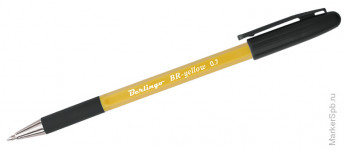 Ручка шариковая "BR-yellow", черная, 0,7мм, грип