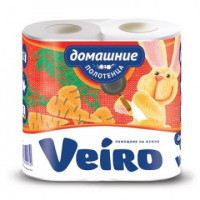 Полотенца бумажные VEIRO Домашние 2-сл., с тиснением, 2рул./уп. 3п22