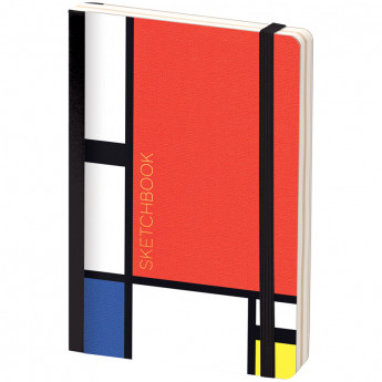 Скетчбук - альбом для рисования 80л. B6 "Mondrian", 100г/м2, тв.обл, карман, доп.листы крафт
