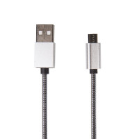 Кабель USB 2.0 - Micro USB, М/М, 1 м, металл, Rexant, сереб, 18-4241 Кабель USB 2.0 - Micro USB, М/М, 1 м, металл, Rexant, сереб, 18-4241