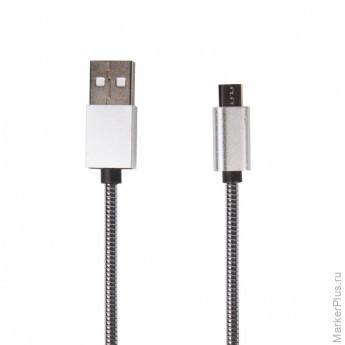 Кабель USB 2.0 - Micro USB, М/М, 1 м, металл, Rexant, сереб, 18-4241 Кабель USB 2.0 - Micro USB, М/М, 1 м, металл, Rexant, сереб, 18-4241