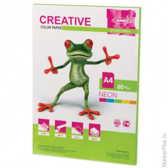 Бумага цветная CREATIVE color (Креатив) А4, 80 г/м2, 50 л., неон, салатовая, БНpr-50с