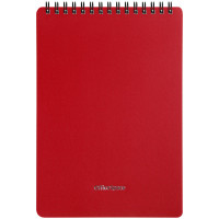 Блокнот А5 60л. на гребне OfficeSpace 'Base', красная пластиковая обложка, 3 шт/в уп