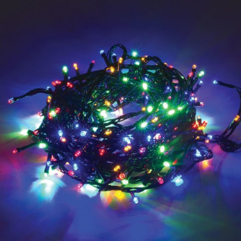 Электрогирлянда-нить комнатная 'Стандарт' 10 м, 200 LED, мультицветная 220 V, контроллер, ЗОЛОТАЯ СКАЗКА, 591100