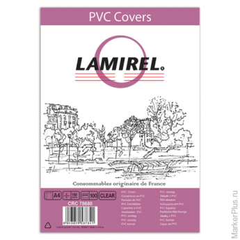 Обложки для переплета LAMIREL, комплект 100 шт., Transparent, А4, пластик 150 мкм, прозрачные, LA-78