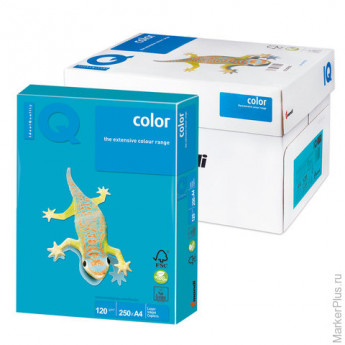 Бумага цветная IQ color, А4, 120 г/м2, 250 л., интенсив, светло-синяя, AB48
