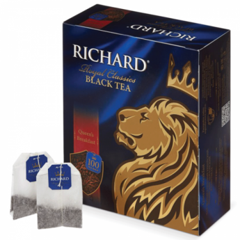 Чай RICHARD (Ричард) 'Queen's Breakfast' ('Квинс Брекфаст'), черный, 100 пакетиков по 2 г, 610002