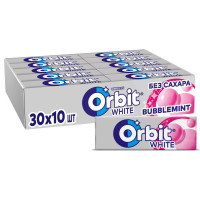 Жевательная резинка Orbit White Bubblemint без сахара, 13,6гх30шт/уп, комплект 30 шт