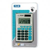 Калькулятор Milan 8-разр, в чехле, двойное питание, серо-голубой 150208BBL