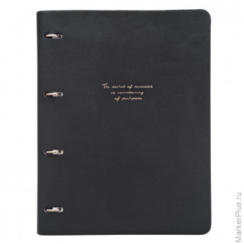 Тетрадь со сменным блоком А4,120л,Infolio Study,Quote,иск.кож,черный,N3823