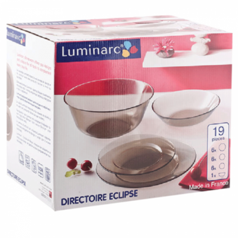 Набор посуды столовый LUMINARC "Directoire Eclipse", 19 предметов, тонированный, гладкое стекло, H0092