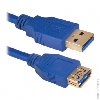 Кабель-удлинитель USB 3.0, M-F, 1,8 м, DEFENDER, для подключения периферии, 87445