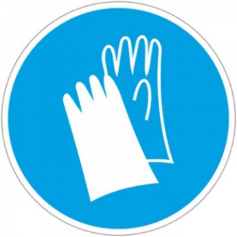 Знак безопасности M06 Работать в защитных перчатках (плёнка,200х200)