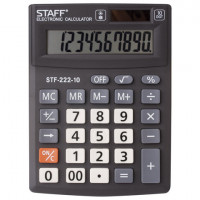 Калькулятор STAFF PLUS настольный STF-222, 10 разрядов, двойное питание, 138x103 мм