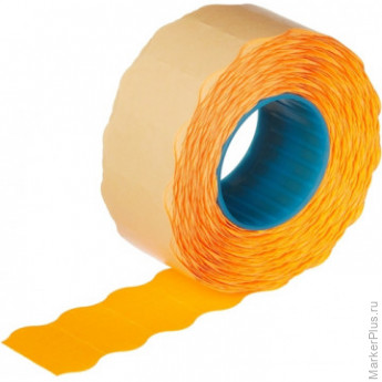 Этикет-лента 22х12 оранж волна 1000шт/рул 10рул/уп, комплект 1000 шт