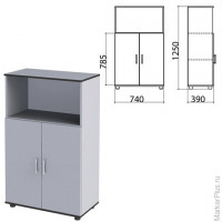 Шкаф полузакрытый 'Монолит', 740х390х1250 мм, цвет серый (КОМПЛЕКТ)