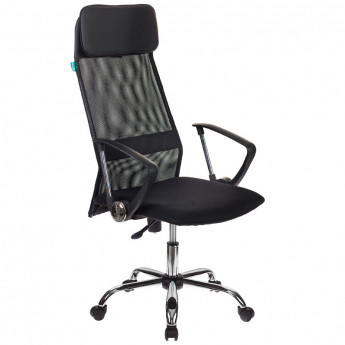 Кресло руководителя Бюрократ KB-6SL/B/TW-11 сиденье- ткань чернаяTW-01 TW-11, спинка - сетка черная
