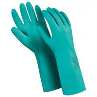 Перчатки нитриловые MANIPULA 'Дизель', хлопчатобумажное напыление, размер 8 (M), зеленые, N-F-06