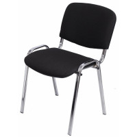 Стул FA_EChair Rio(ИЗО) хром, ткань черная С-11/ТК-1