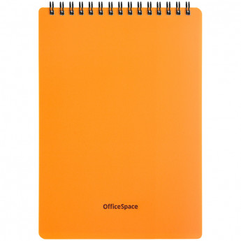 Блокнот А5 60л. на гребне OfficeSpace "Neon", оранжевая пластиковая обложка 3 шт/в уп