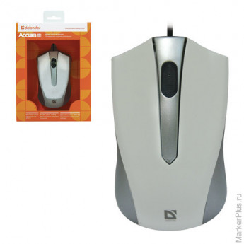 Мышь проводная DEFENDER ACCURA MM-950, USB, 2 кнопки + 1 колесо-кнопка, оптическая, серая, 52950