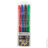 Ручки шариковые BRAUBERG, набор 4 шт., 'Black Jack', 0,7 мм (синяя, черная, красная, зеленая), 141290, комплект 4 шт