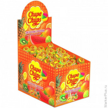 Карамель Chupa Chups ЭКЗОТИК ТРОПИК 12X100 АССОРТИ 1488300, ассорти