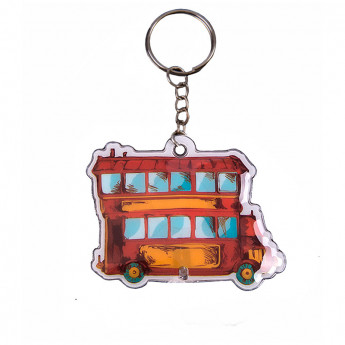 Брелок-фонарь Феникс Презент "Автобус", ПВХ, кольцо для ключей на цепочке из нержавеющей стали, пакет с подвесом