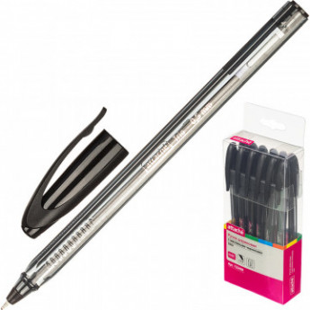 Ручка шариковая Attache Glide Trio 0,5мм черн, масл, треуг, неавтом
