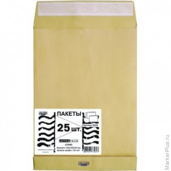 Пакеты в упаковке Крафт С4стрип Extrapack 229х324 120г 25шт/уп/6544, комплект 25 шт