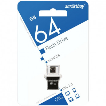 Память Smart Buy "OTG POKO" 64GB USB2.0/microUSB, Flash Drive черный