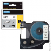 Картридж для принтеров этикеток DYMO Rhino, 12 мм х 1,5 м, термоусадочная трубка, черный шрифт, бела