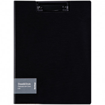 Папка-планшет с зажимом Berlingo 'Steel&Style' A4, пластик (полифом), черная