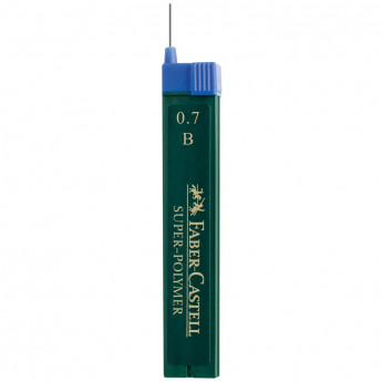 Грифели для механических карандашей Faber-Castell 'Super-Polymer', 12шт., 0,7мм, B, 12 шт/в уп